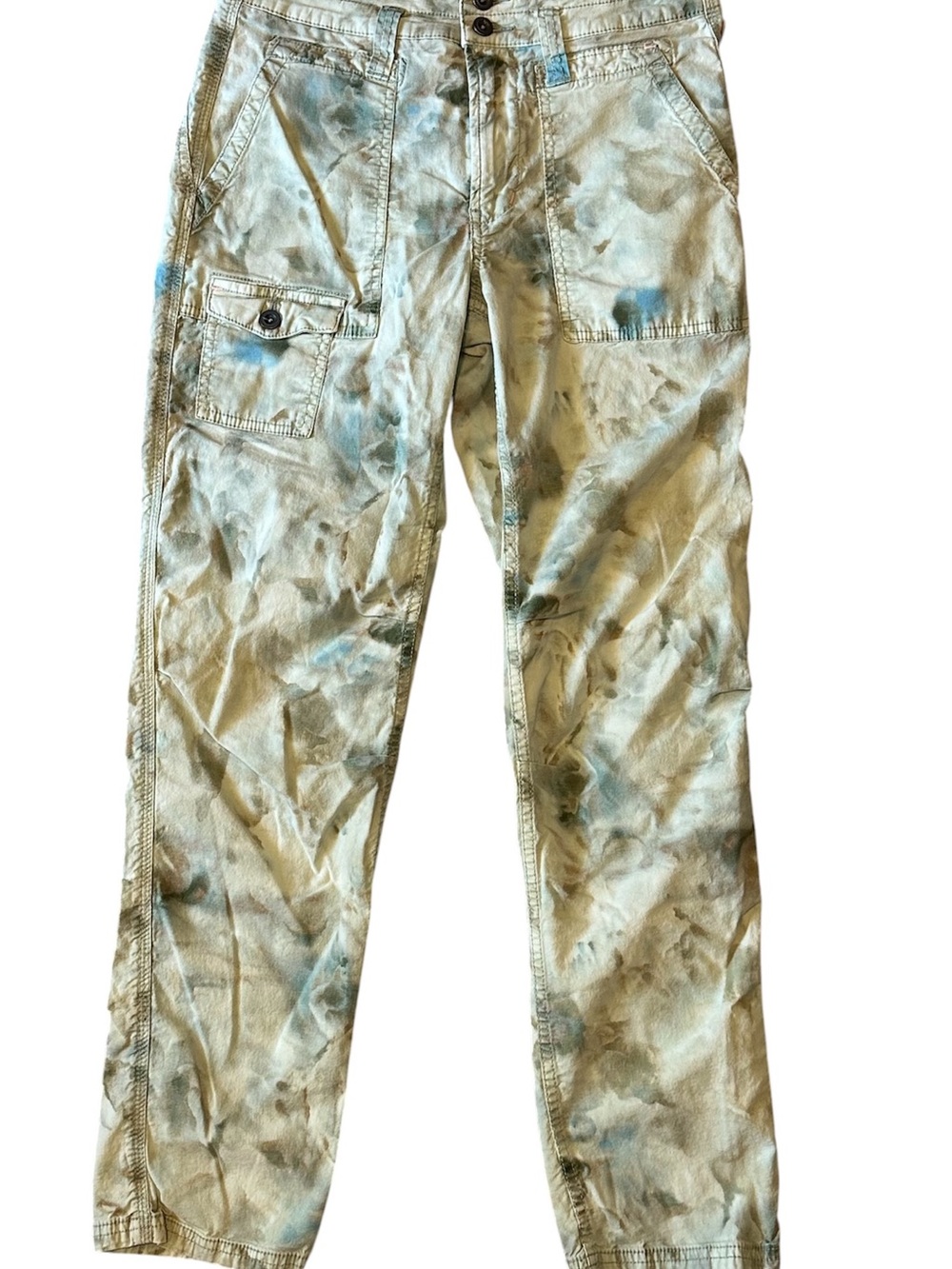 Anthropologie THE WANDERER Cargo Pants with Blue Tie-Dye Accents - Size 25 - Picture 5 of 11